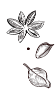 Illustration of three distinct leaves
